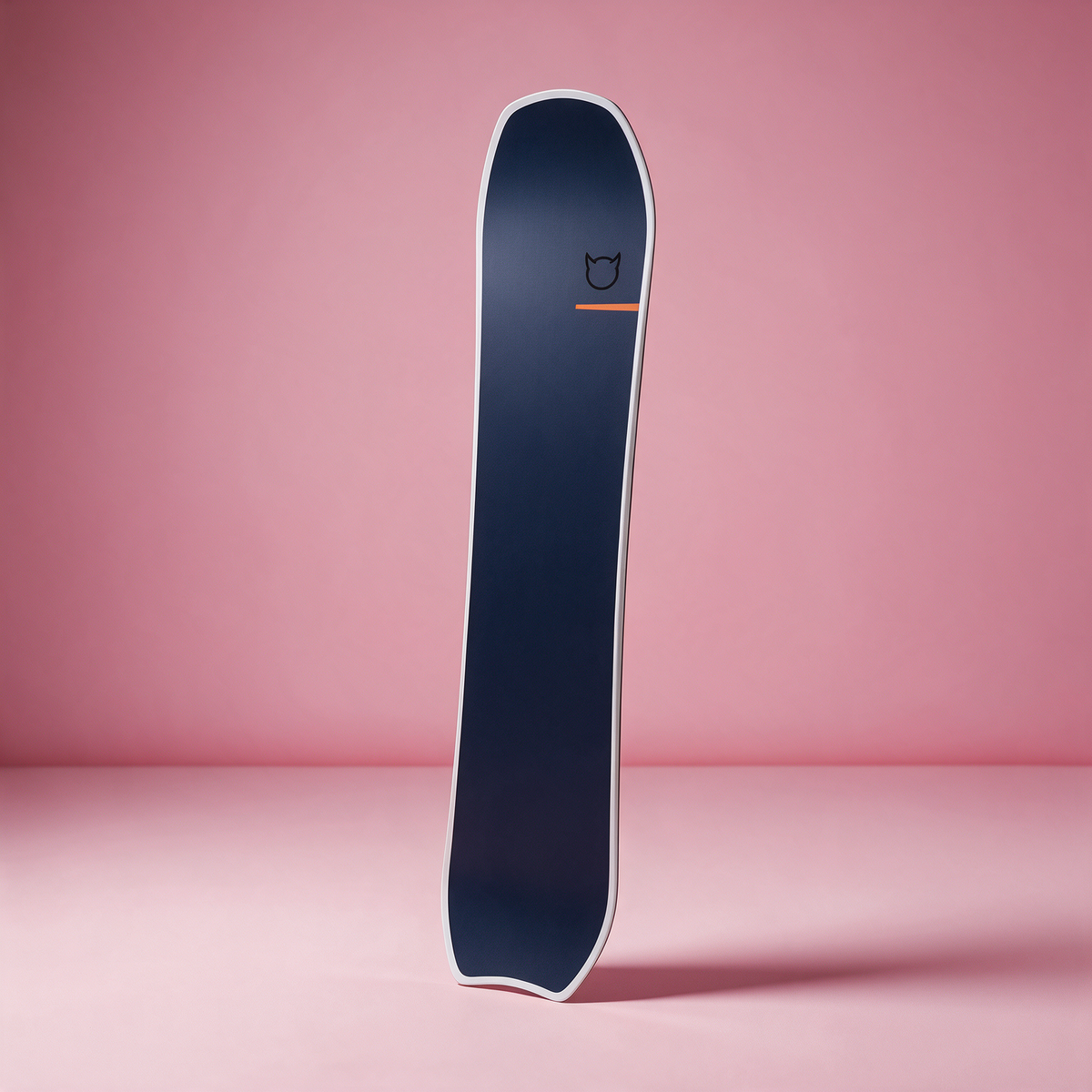 Navy all-mountain snowboard with orange accent stripe