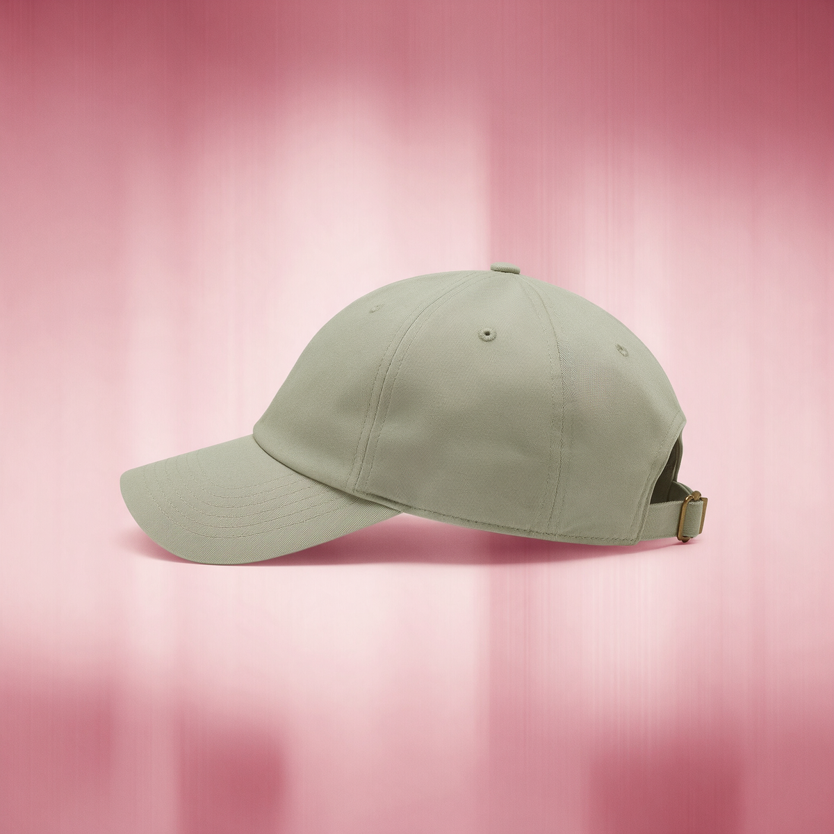 Sage cotton twill cap with brass buckle